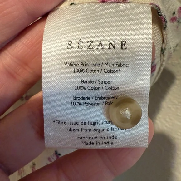 Sezane Susan Blouse Patchwork Mini Fleurs - Size 46 - Picture 9 of 9